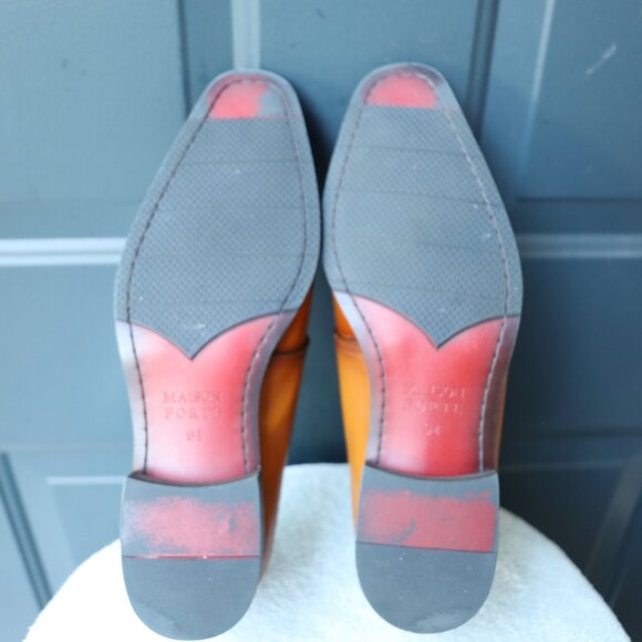 SALE - Maison Forte 9.5-M Cognac Burnished Mens Oxford Dress Shoes - Picture 12 of 13